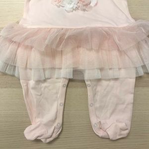 Biscotti Baby Girls Footie Romper Coverall Light Pink Swan NWT